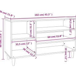 Mueble zapatero 5 compartimentos madera 60x102x36 cm