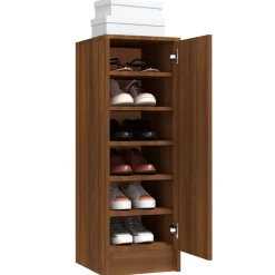 Mueble zapatero 1 puerta 6 compartimentos 92x32x35 cm