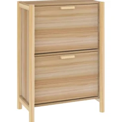 Mueble Zapatero África 2 puertas natural 80x57,5x33 cm