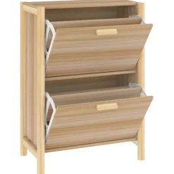 Mueble Zapatero África 2 puertas natural 80x57,5x33 cm
