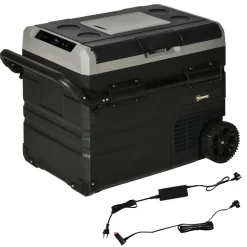 Nevera/congelador para coche Outsunny 60L pantalla LED negro 57,1x71,1x46 cm