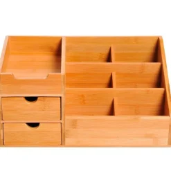 Organizador de escritorio Homcom bambú 15,5x33x20,5 cm