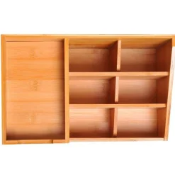 Organizador de escritorio Homcom bambú 15,5x33x20,5 cm