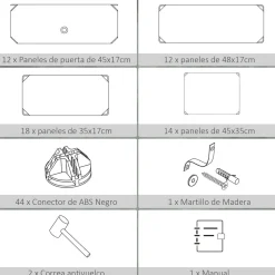 Organizador modular Génova Homcom 12 cubos personalizable blanco/negro 108x94x37 cm