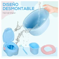 Orinal infantil Homcom 2 en 1 hipopótamo 23x30x40 cm