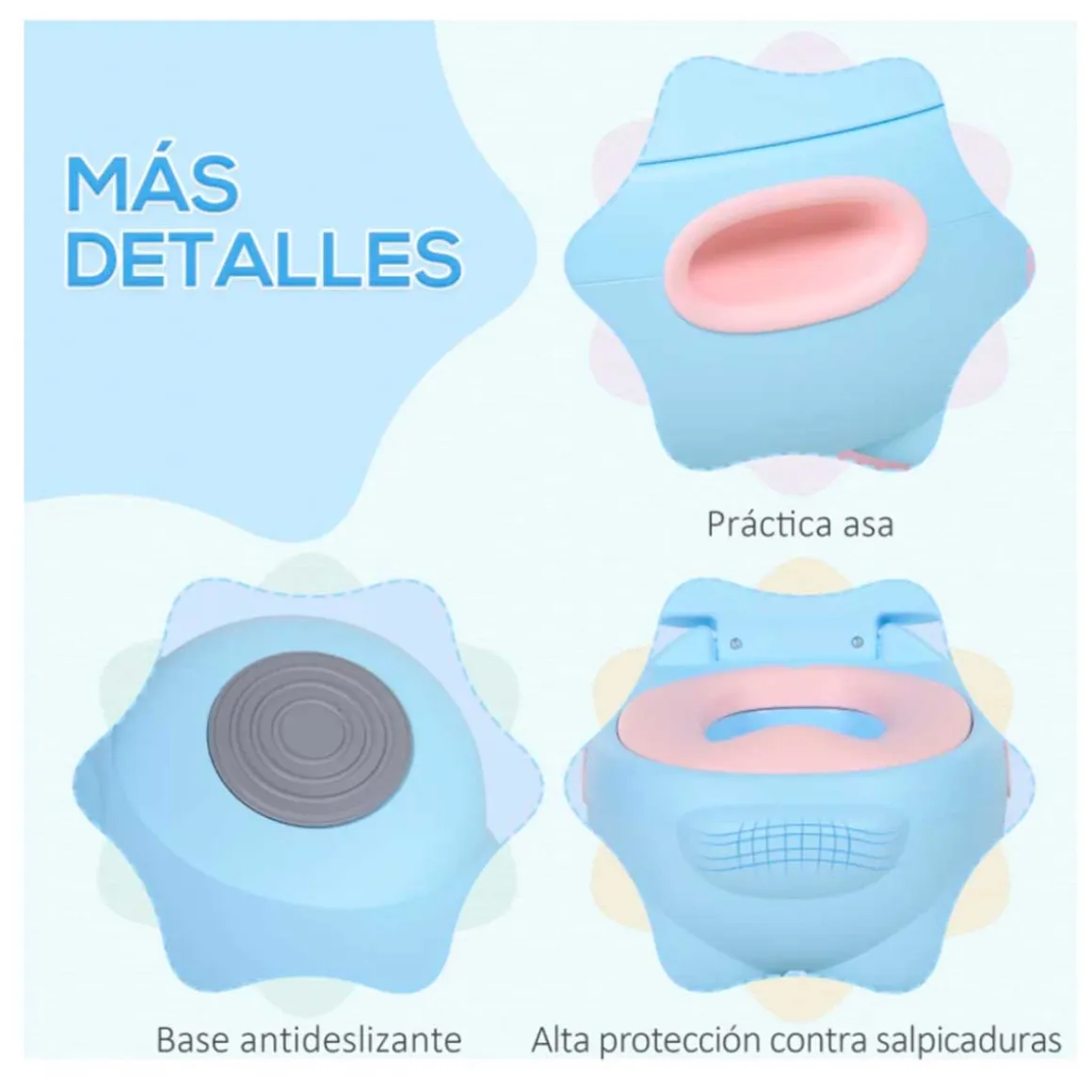 Orinal infantil Homcom 2 en 1 hipopótamo 23x30x40 cm