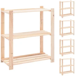 Pack 5 estanterías Prime 5 niveles natural 90x80x38 cm