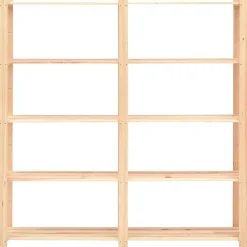 Pack 5 estanterías Solid 5 niveles natural 170x38x170 cm
