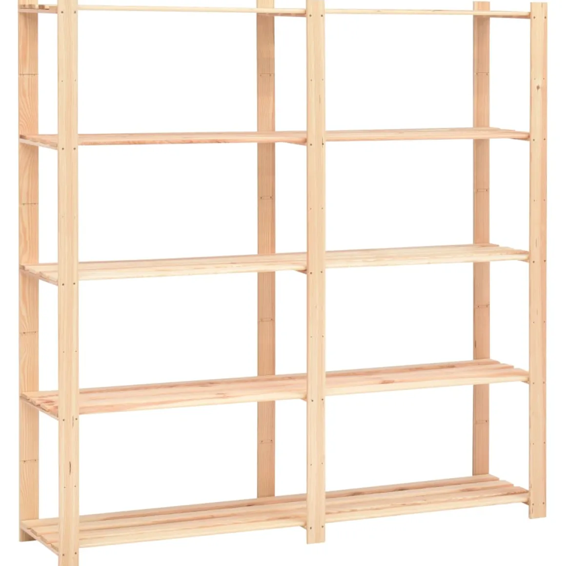 Pack 5 estanterías Solid 5 niveles natural 170x38x170 cm