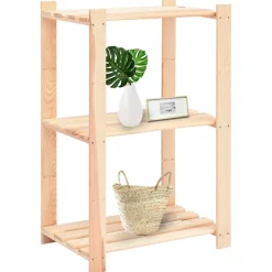 Pack 2 estanterías Terra 3 niveles natural 90x60x38 cm