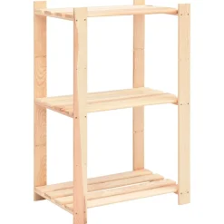 Pack 2 estanterías Terra 3 niveles natural 90x60x38 cm