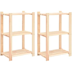 Pack 2 estanterías Terra 3 niveles natural 90x60x38 cm