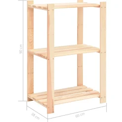 Pack 2 estanterías Terra 3 niveles natural 90x60x38 cm