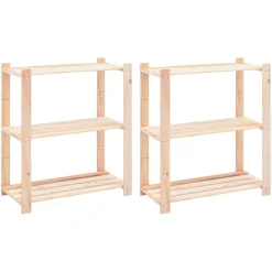 Pack 2 estanterías Urban 3 niveles natural 90x80x38 cm