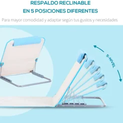Pack 2 esterillas de playa Outsunny 5 posiciones + bolsa de transporte 36-45x48x134 cm