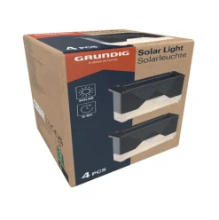 Pack 4 lámparas solares luz cálida negro