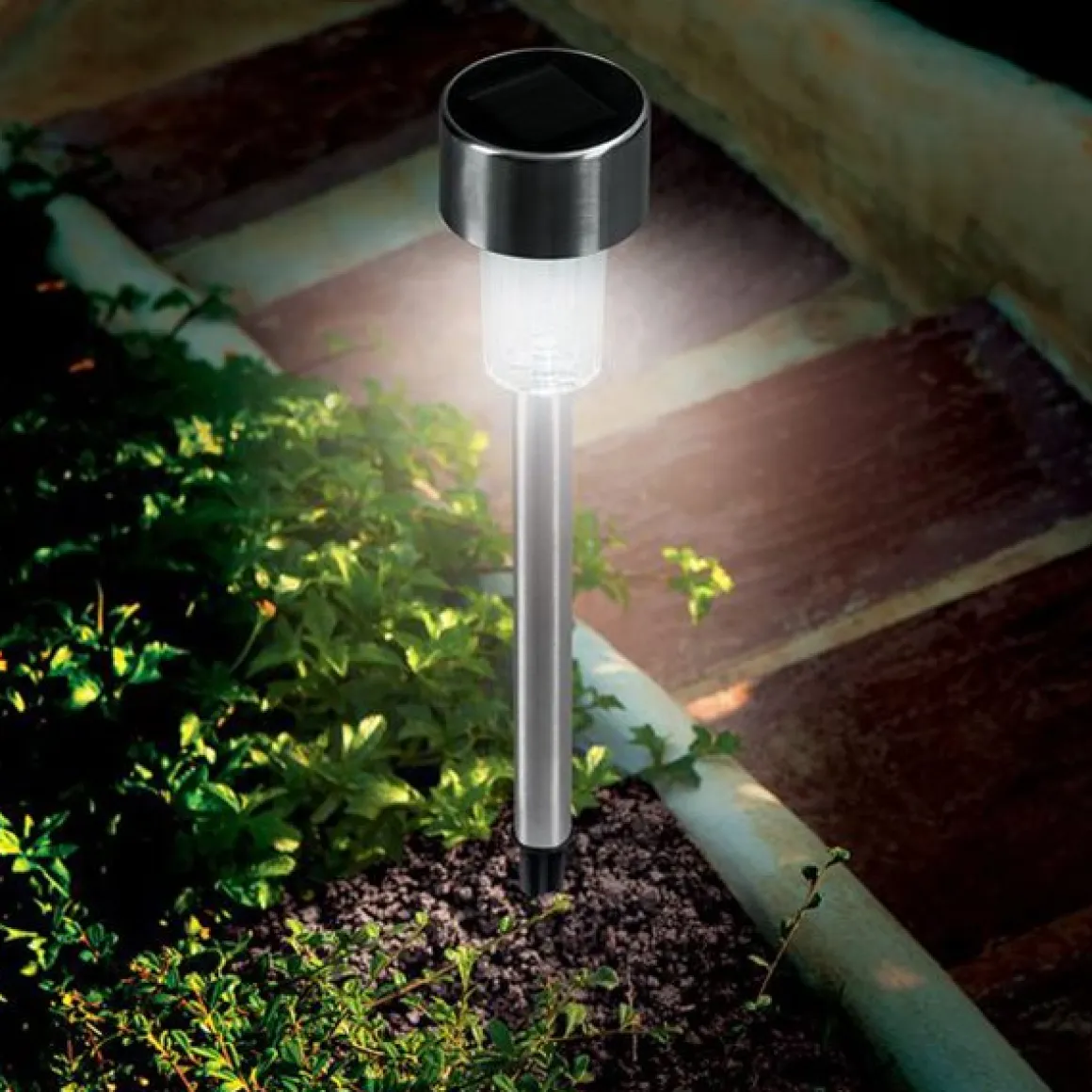 Pack 14 Piquetas solares Pro Garden 33cm inox