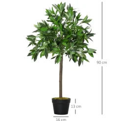 Pack 2 plantas artificiales Lohan Outsunny verde Ø16x90 cm