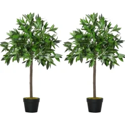 Pack 2 plantas artificiales Lohan Outsunny verde Ø16x90 cm