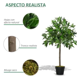 Pack 2 plantas artificiales Lohan Outsunny verde Ø16x90 cm