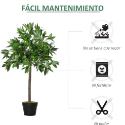 Pack 2 plantas artificiales Lohan Outsunny verde Ø16x90 cm