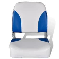 Pack de 2 asientos para barco con respaldo plegable azul/blanco 48x36x41 cm