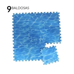 Pack de 9 baldosas Eva para suelo azul 1x31x31 cm
