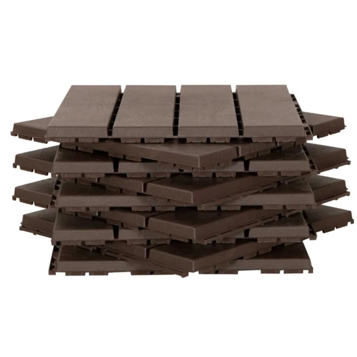 Pack de 9 baldosas Outsunny para suelo cuadradas 0,81 m² 9pzs marrón 30x30 cm