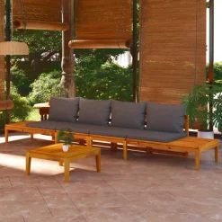 Pack de 2 bancos de jardín VidaXL 4 personas con cojines
