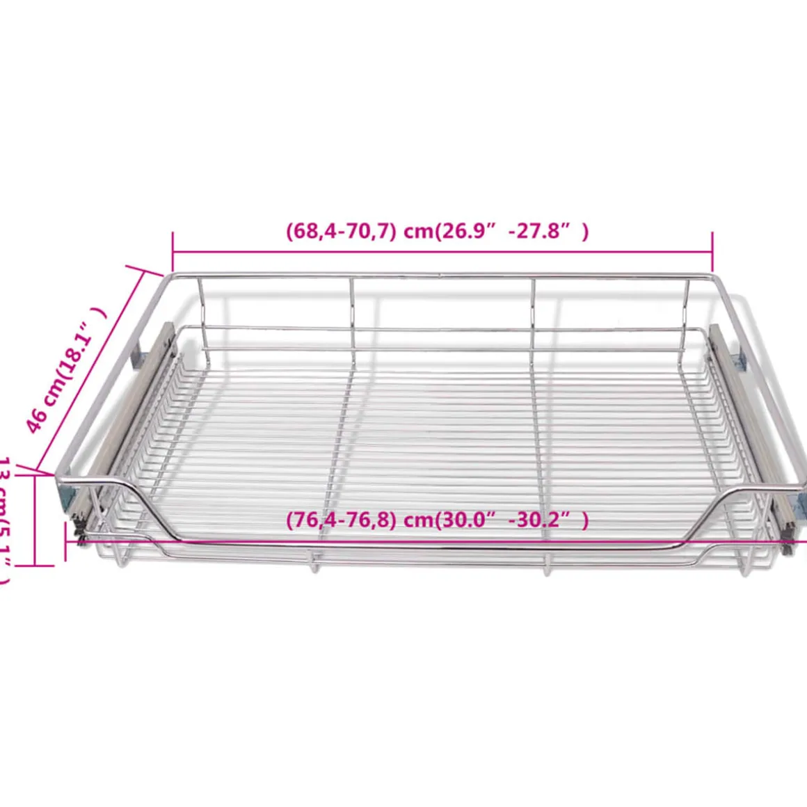 Pack de 2 bandejas de alambre extraíbles inox