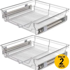 Pack de 2 bandejas de alambre extraíbles inox