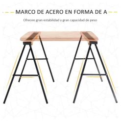 Pack de 2 caballetes de sierra Durhand con patas plegables amarillo/negro