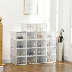 Pack de 18 cajas organizativas Homcom con puerta magnética 21x28x36 cm