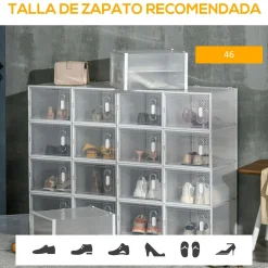 Pack de 18 cajas organizativas Homcom con puerta magnética 21x28x36 cm