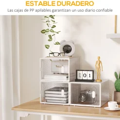Pack de 18 cajas organizativas Homcom con puerta magnética 21x28x36 cm