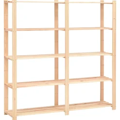 Pack de 2 estanterías Atlas 5 niveles natural 170x170x38 cm