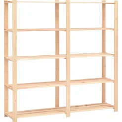 Pack de 3 estanterias Nova 5 niveles natural 170x170x38 cm