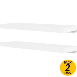 Pack de 2 estantes de pared flotantes MDF 3,8x80x20 cm