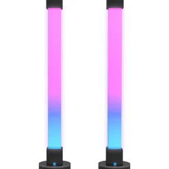 Pack de 2 lámparas Flow Homcom luz LED Bluetooth blanco 32,5x6x6 cm