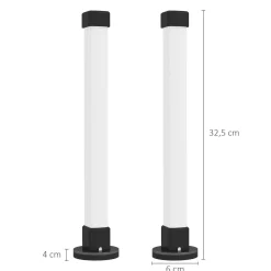 Pack de 2 lámparas Flow Homcom luz LED Bluetooth blanco 32,5x6x6 cm