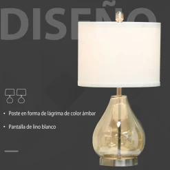 Pack de 2 lámparas Lino Homcom 40W blanco Ø30x56 cm