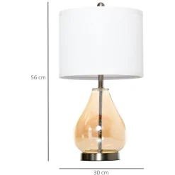 Pack de 2 lámparas Lino Homcom 40W blanco Ø30x56 cm