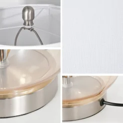 Pack de 2 lámparas Lino Homcom 40W blanco Ø30x56 cm