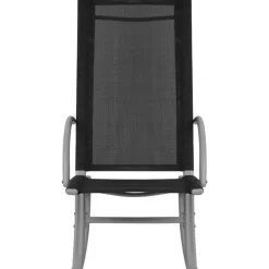 Pack de 2 mecedoras de jardín Panda negro 86x53x92 cm