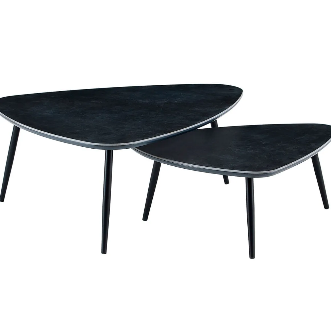 Pack de 2 mesas de centro Ibiza tipo nido tapa cerámica 35x150x80 cm