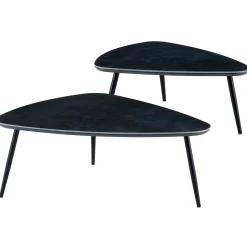 Pack de 2 mesas de centro Ibiza tipo nido tapa cerámica 35x150x80 cm
