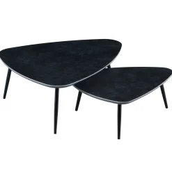 Pack de 2 mesas de centro Ibiza tipo nido tapa cerámica 35x150x80 cm