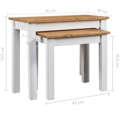 Pack de 2 mesas Panama Range apilables madera maciza de pino