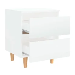 Pack de 2 mesitas de noche Sicilia 2 cajones blanco brillo 50x40x35 cm