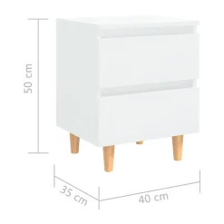 Pack de 2 mesitas de noche Sicilia 2 cajones blanco brillo 50x40x35 cm